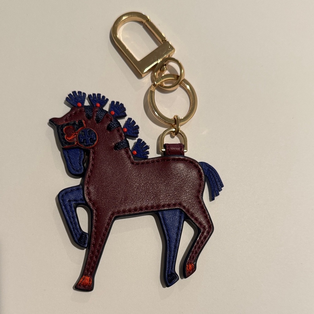 Tory Burch Hank The Horse Keychain Bag Charm with Gold Clip